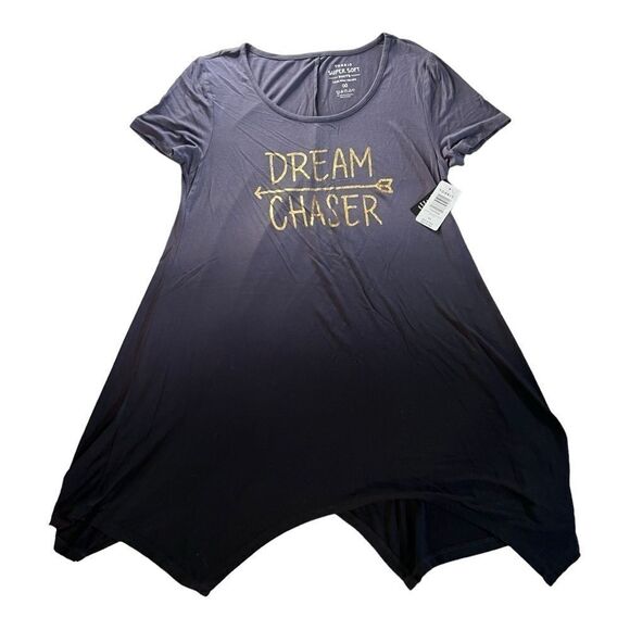 Torrid Dream Chaser shark bite hem tee size 00 M 10 - Picture 1 of 4